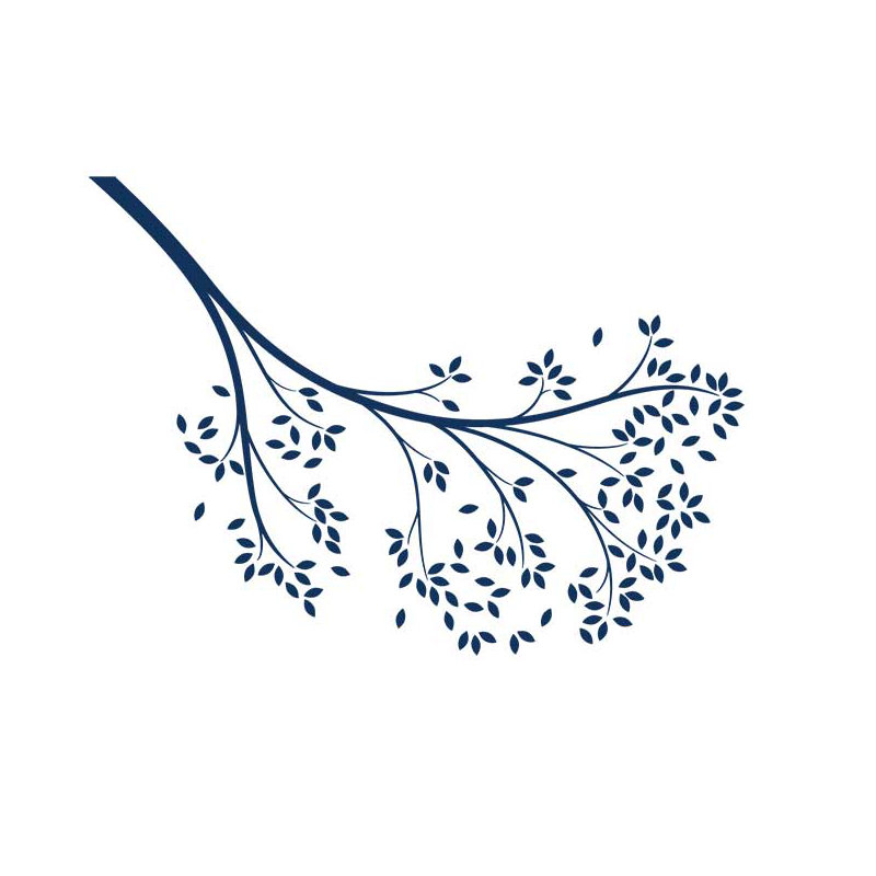 Décalcomanie murale branche atteindre, Bleu marine