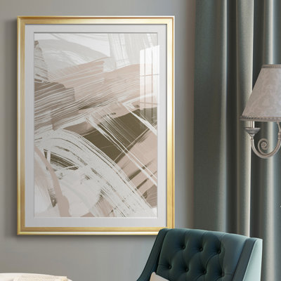 «Earthtone Swipe I», reproduction encadrée de qualité supérieure - prête à être accrochée