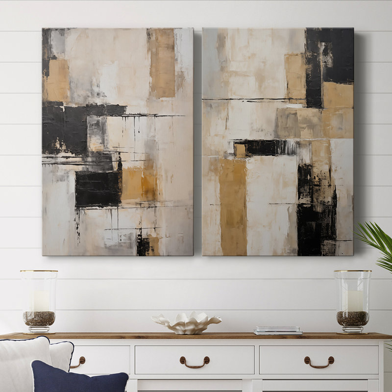 ABSTRACT Series CDI - Toile tendue avec châssis de qualité supérieure - Prêt à accrocher, H 60 po x l 80 po