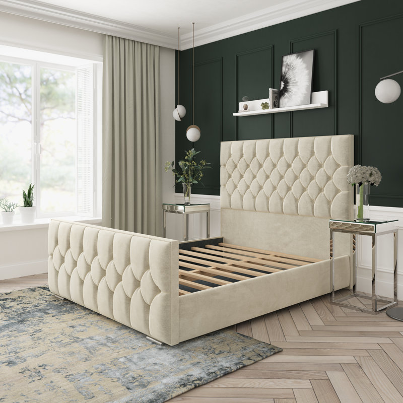 Upholstered Bed, Cream, Kingsize (5')