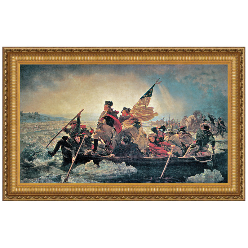 «Washington Crossing the Delaware», reproduction d'art sur toile, reproduction de 1851, H 31,75 po x l 49,25 po x P 1,875 po