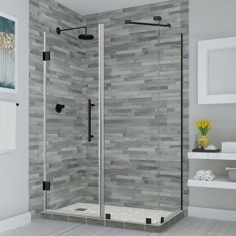 Cabine de douche rectangulaire à charnière 30 x 72 po Bromley