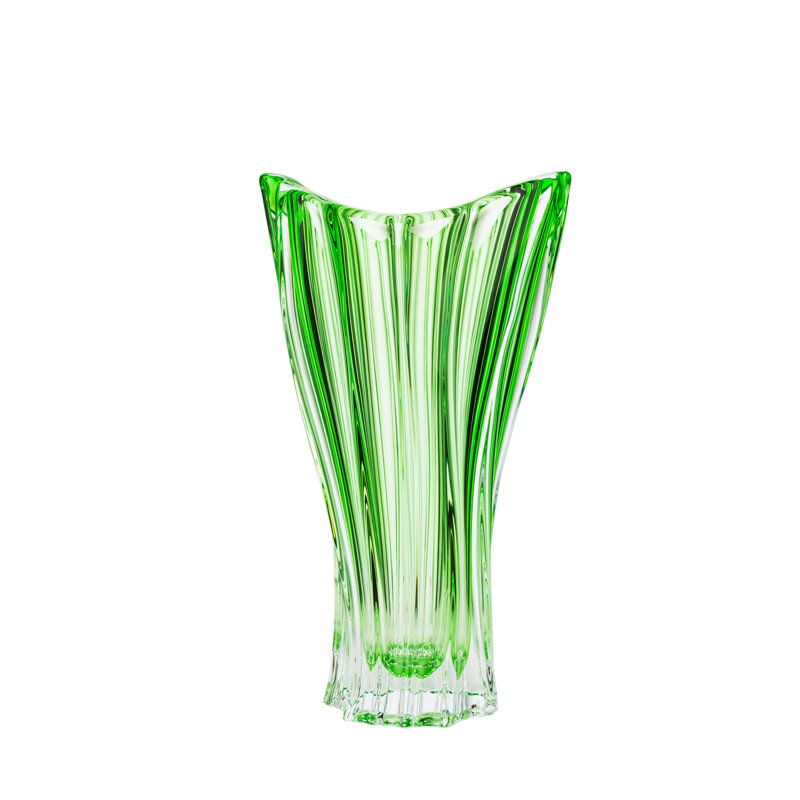 Avetta Handmade Crystal Table Vase, Green