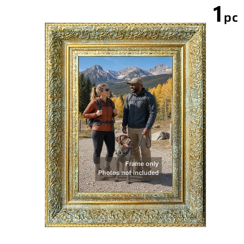 Cadre photo antique doré 1PC pour photos et décorations 5 "x 7"
