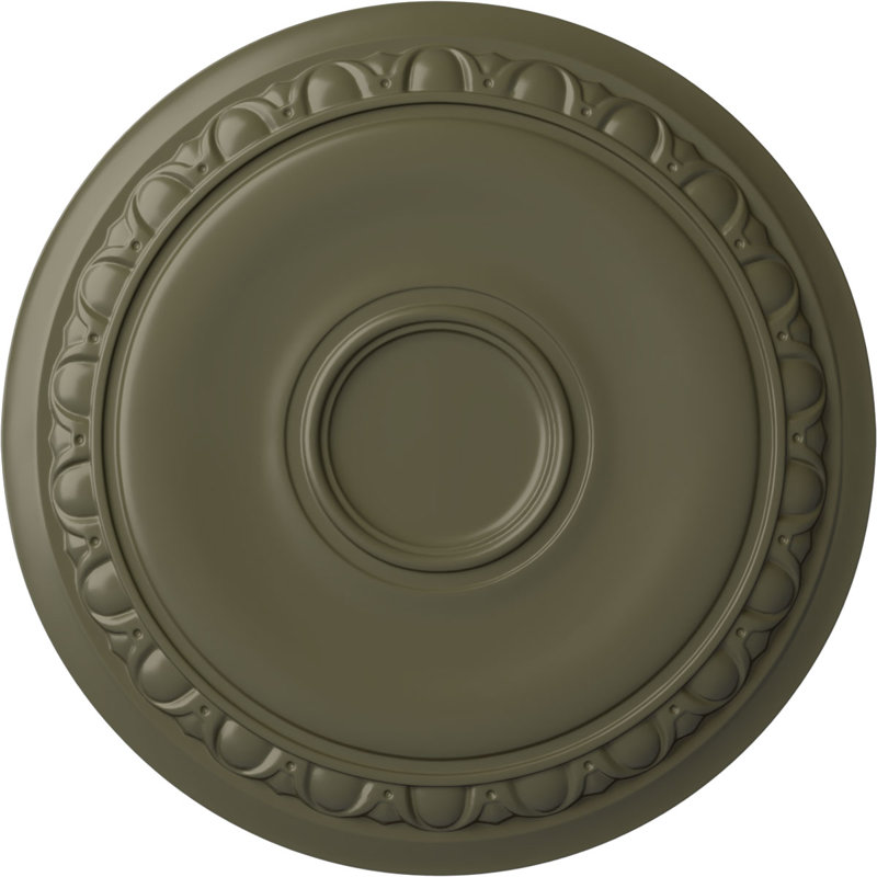 Médaillon de plafond Endurathane Crendon, DE 24 1/8 po x P 4 3/8 po x P 2 1/4 po (convient aux auvents jusqu'à 4 3/8 po), fini argent chaud peint à la main