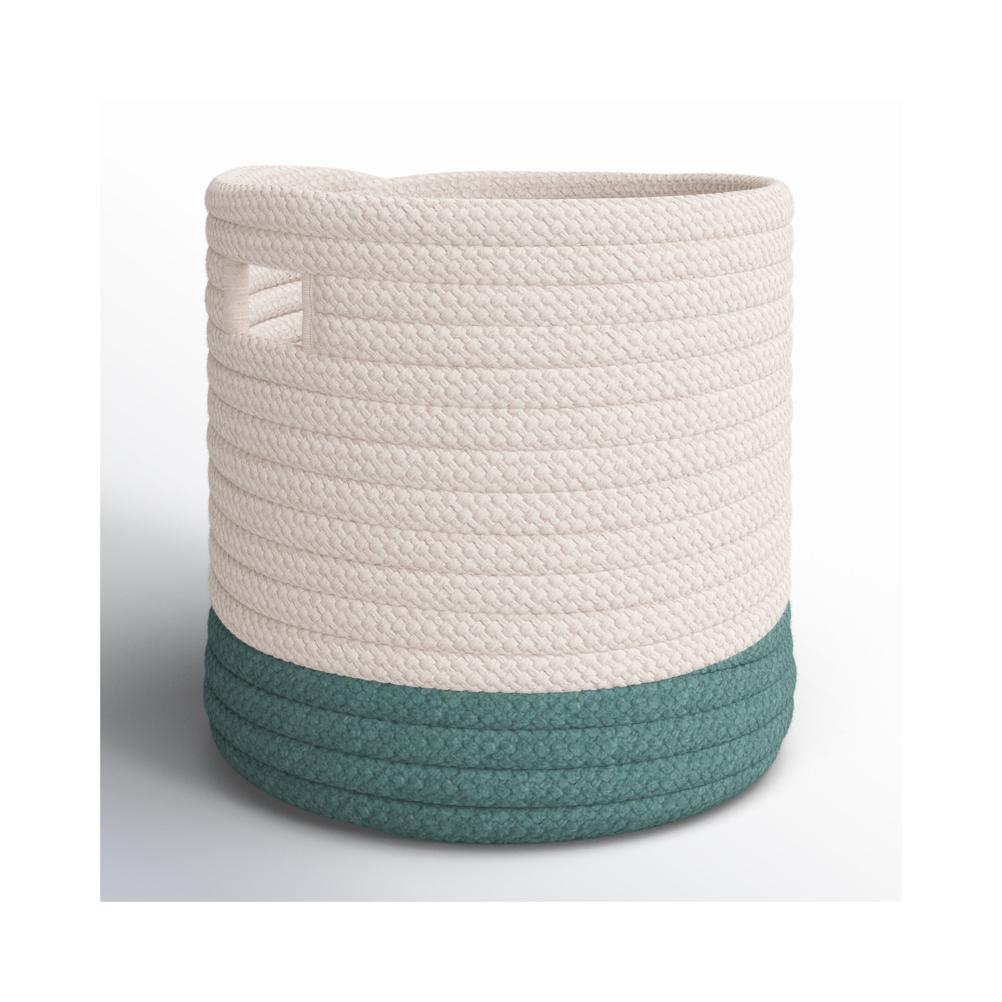 Fabric Decorative Basket 1, 20" H x 20" W x 16" D , Teal