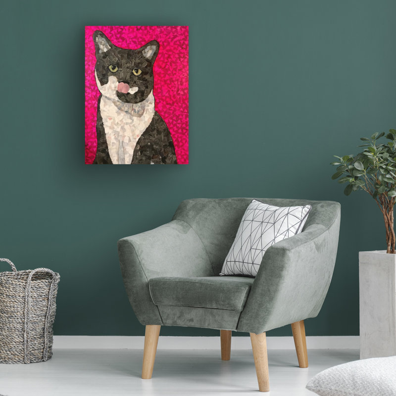 Art sur toile, bol rose, H 19 po x l 14 po
