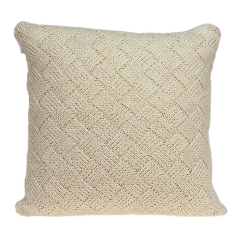 Caden Beige Throw Pillow, Polyester/Polyfill, Light Gray
