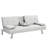 Sofa Bed With Armrest Two Holders Wood Frame, Stainless Leg, Futon White Pvc-1789002836