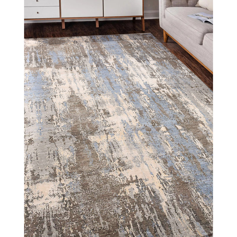 Hand Woven Wool Abstract Area Rug