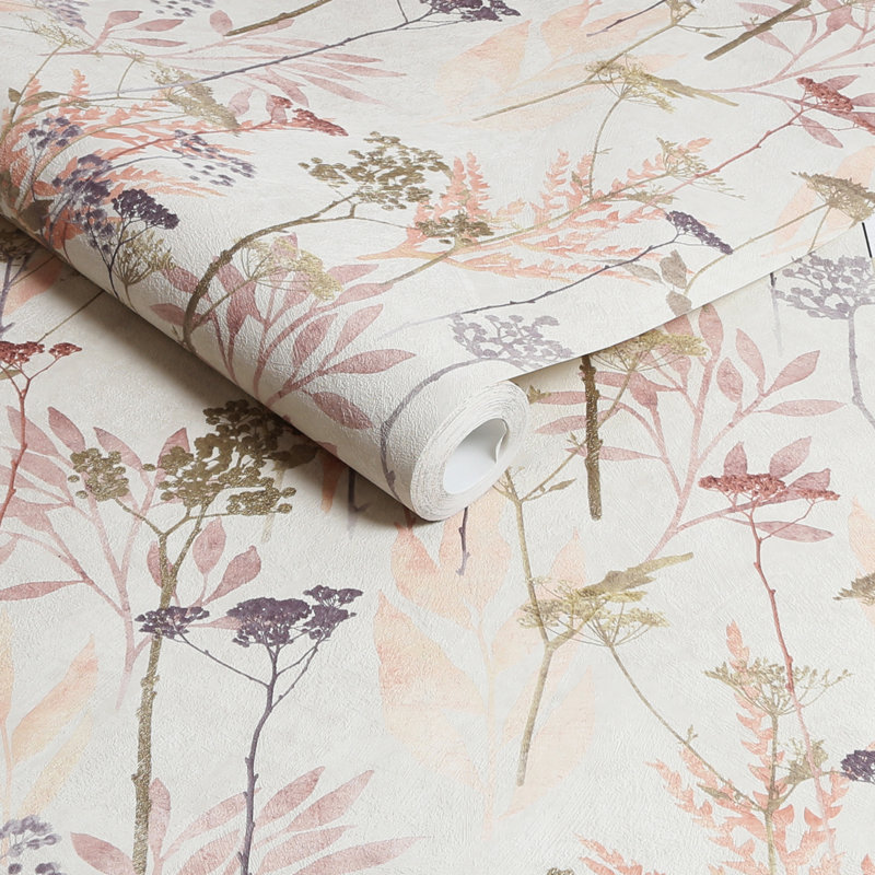 Solstice Black Gold Wallpaper, Pink