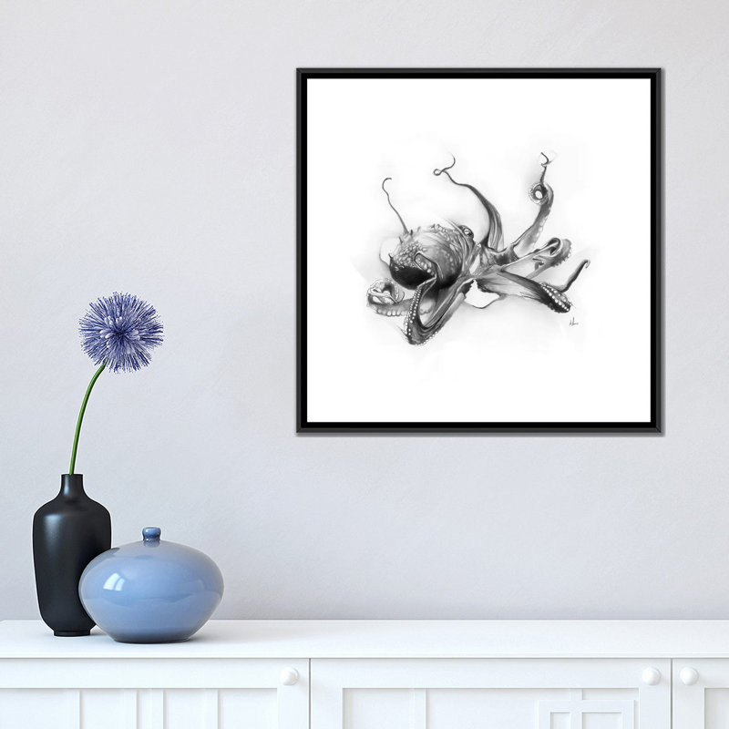 «Pacific Octopus», reproduction d'art sur toile, H 26 po x l 26 po x P 1,5 po, Toile encadrée noire
