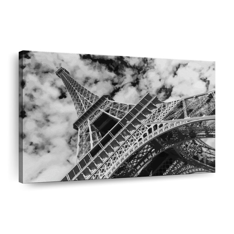 Eiffel Tower Cloudscape Canvas Print, 8" H x 12" W x 1" D