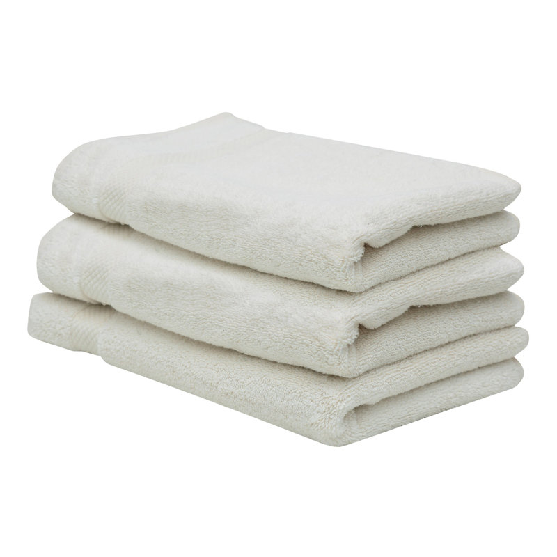 Ensemble de serviettes 100% coton Splash Splash, essuie-mains à séchage rapide absorbant 550 g / m² doux pour salle de bain, spa et usage quotidien, certifié OEKO-TEX, paquet de 3, ivoire