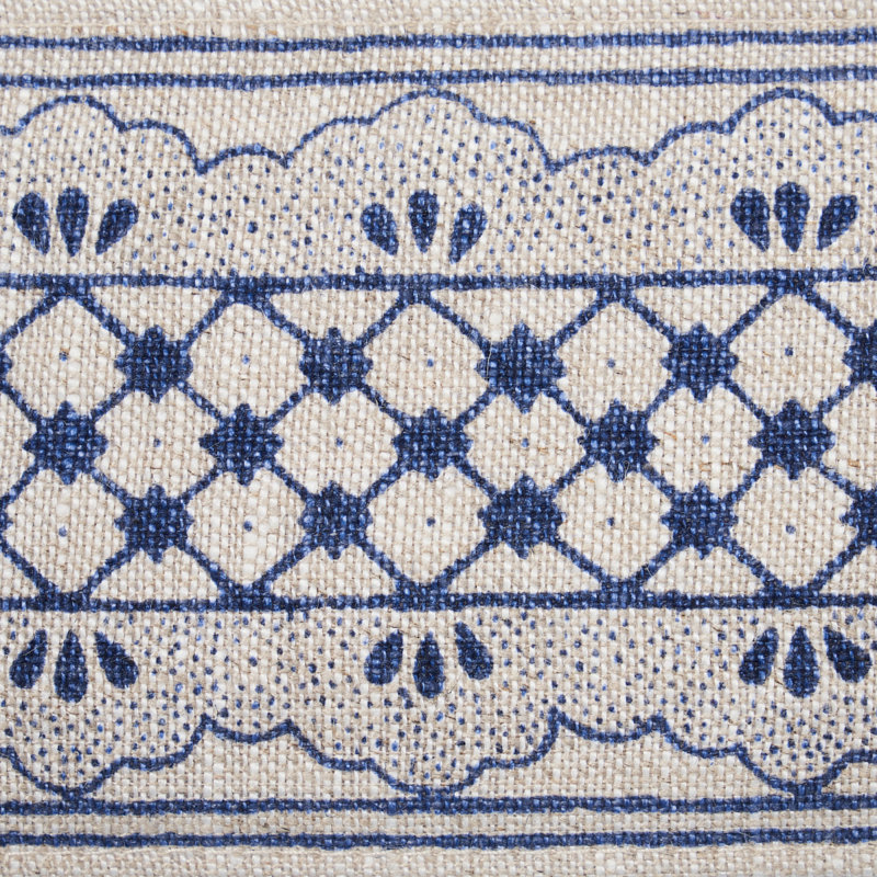 Ruban festonné Schumacher x Mary McDonald Davison, Bleu Washington / blanc