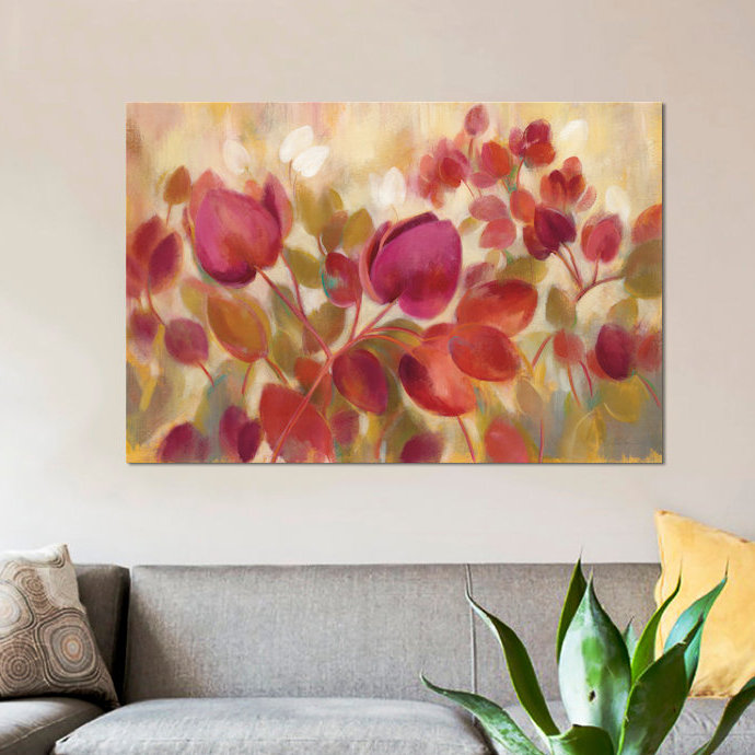 « magenta tropical », impression sur toile, H 8 po x l 12 po x P 0,75 po, Pas de tapis, Toile tendue