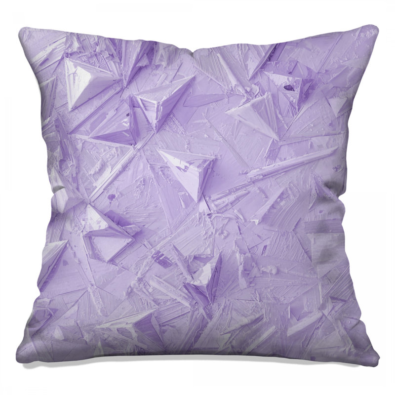Coussins décoratifs mauves à texture géométrique double face, 14 X 14 pouces