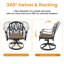 Ensemble de salle à manger toutes saisons en fonte d'aluminium avec chaises ergonomiques et trou pour parasol-1167445567-1168005936