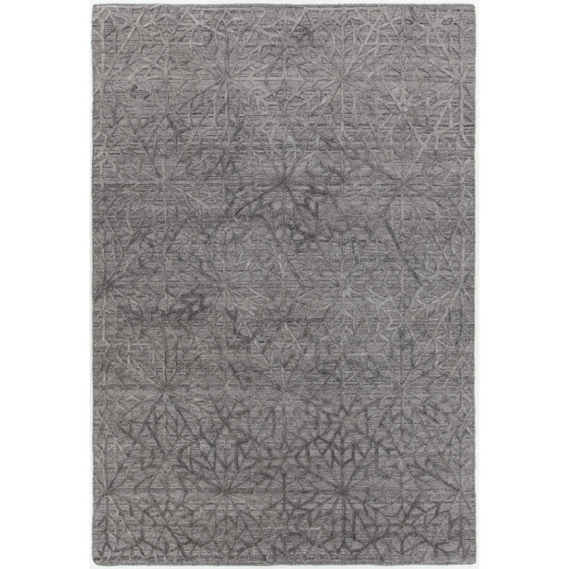 Nimah Hand-Woven Gray Area Rug, Rectangle 5' x 7'6"