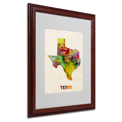 « texas map », impression encadrée sur toile