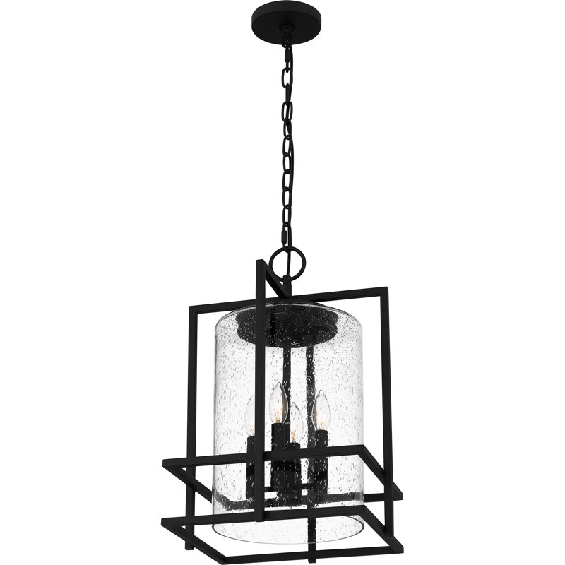 Luminaire suspendu d'extérieur noir 4 lumières Damien