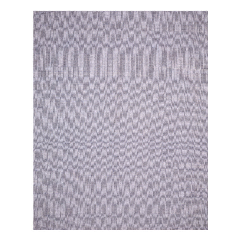 Unique Mira Blue Hand Tufted Wool Ivory Transitional Chevron Area Rug, Rectangle 5' x 8'