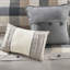 7 édredon neutre à chevrons pour très grand lit, motif à carreaux Buffalo, couvre-lit, taies décoratives, coussins décoratifs, jupe de lit, lavable à la machine, 7 pièces, teinté, rembourré, avec coussins et