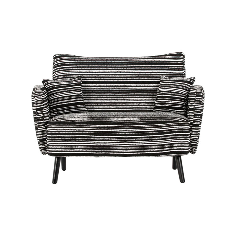 Canapé à deux places de style moderne avec accoudoirs confortables, coussins d'accoudoirs et poches de rangement, canapé à deux places profond, canapé moderne et confortable pour chambre à coucher, petits espaces, appartements et