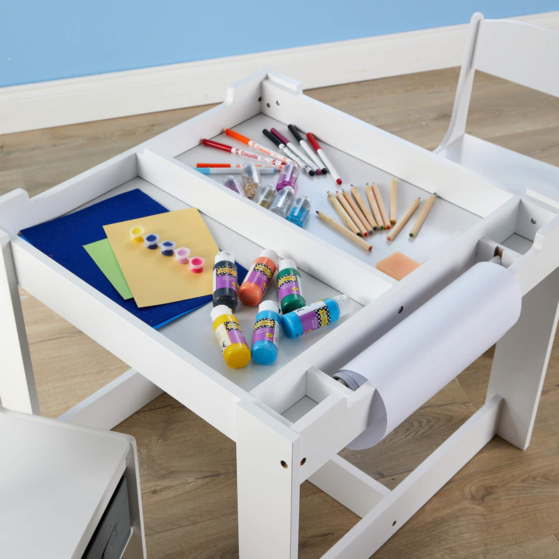 Manufactured Wood Adjustable Square 2 Students Activity Table & Chairs