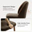 Chaises de salle à manger rembourrées de style Mid-Century avec pieds en bois massif, dossier courbé-393639269