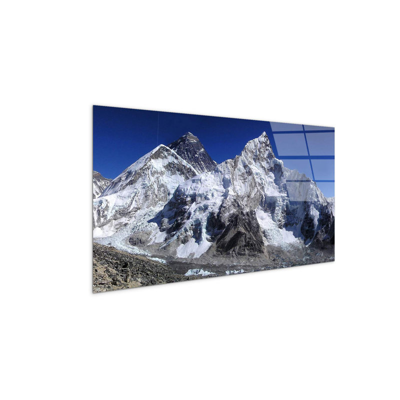 Mount Everest by Art Studio 50cm H x 100cm W High Quality Print on Frameless Panel, Lightweight, Ready to Hang, CrystalArt