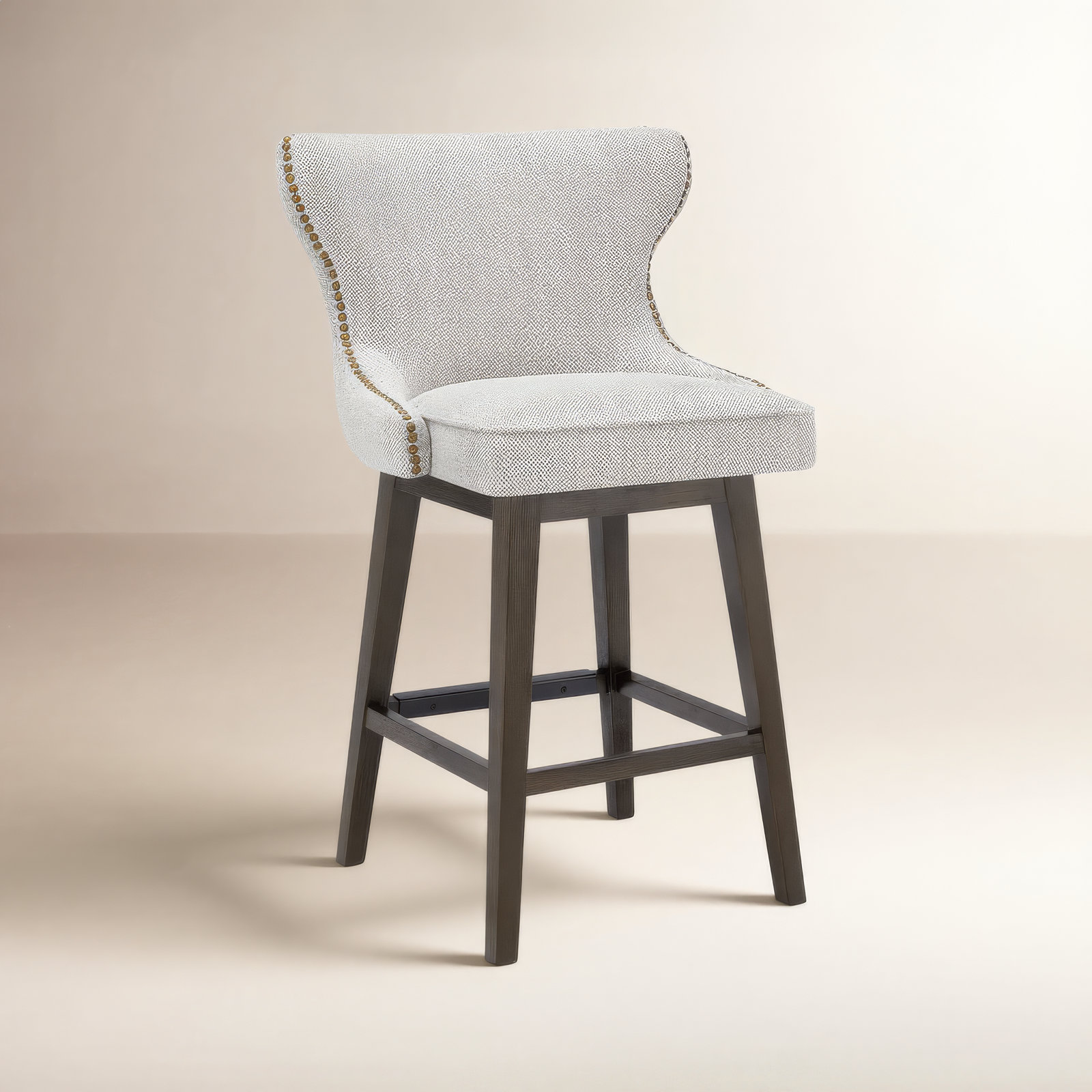 Caraline Swivel Bar and Counter Stool, Counter Stool (26" Seat Height), White