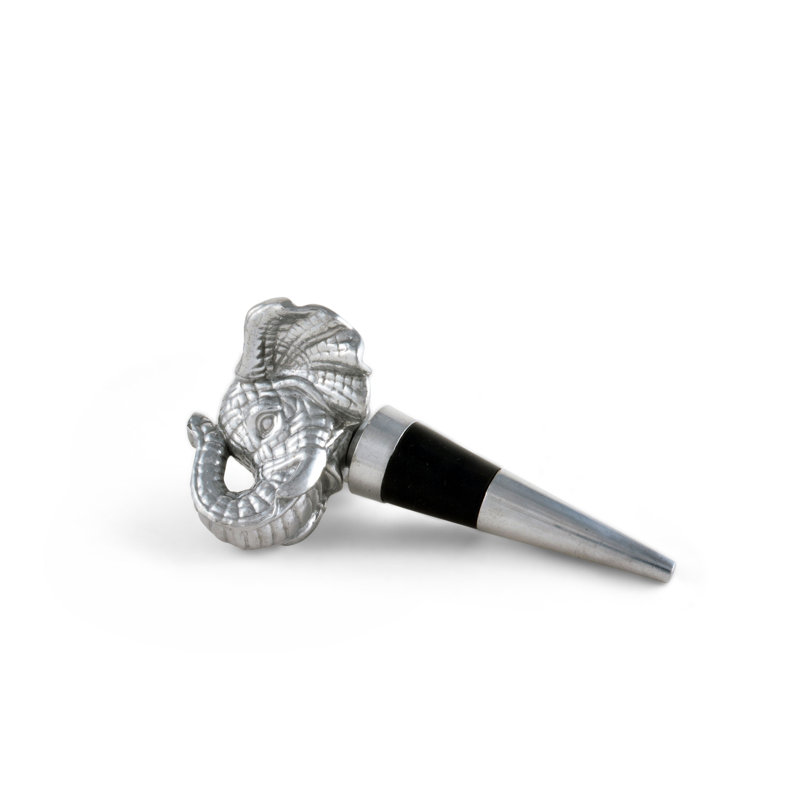 Arthur Court Elephant Aluminum Wine Bottle Stopper