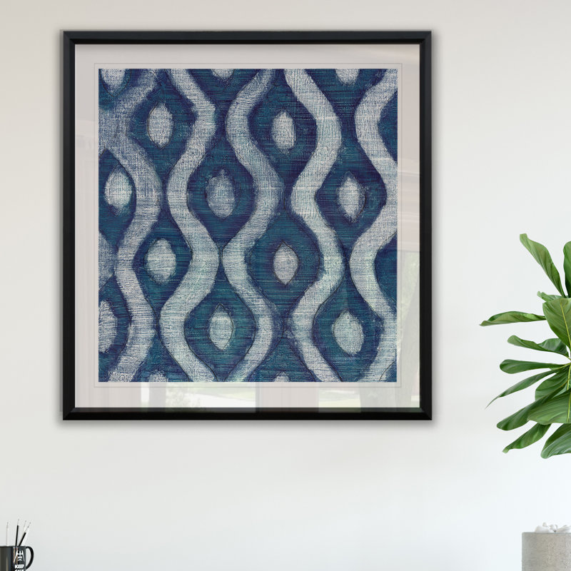 Shibori Blue IV - reproduction de cadre photo, H 17,5 po x l 17,5 po x P 1,5 po