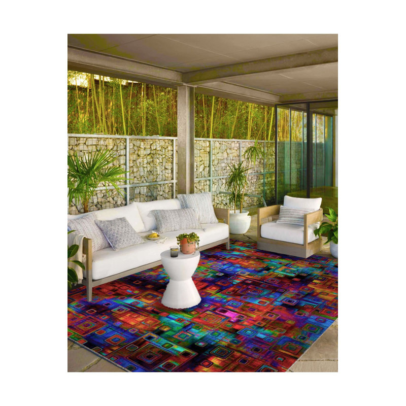 Tapis lavable multicolore, Sous-tapis rectangulaire de 3 pi 3 po x 4 pi 11 po