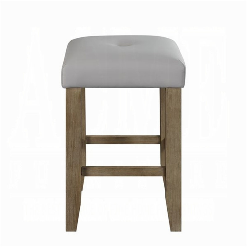 Grey And Oak Counter Height Stools (Set Of 2)