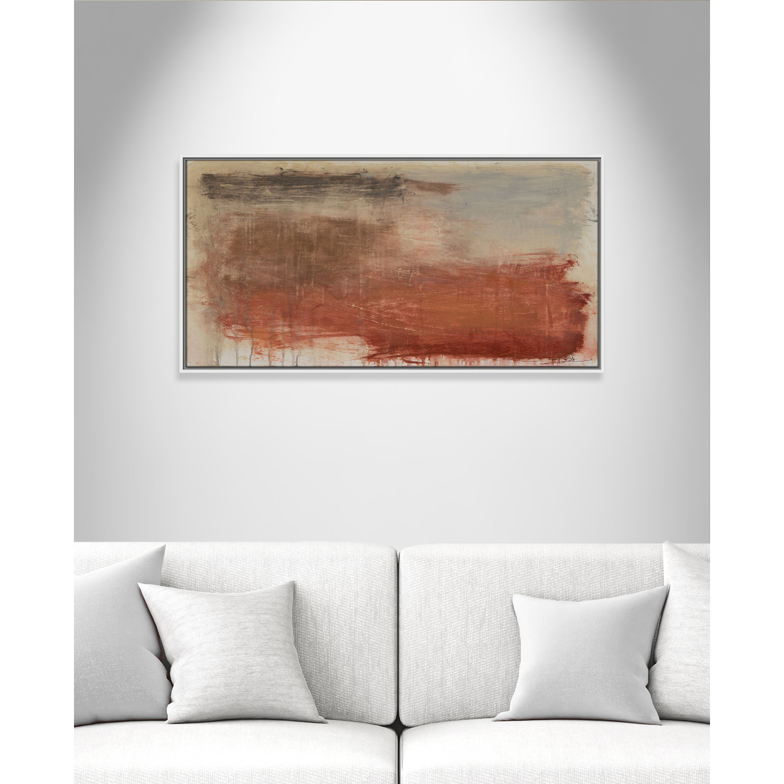 Colin "Autumn Over The Riviera" Print, 21.5" H x 41.5" W, White