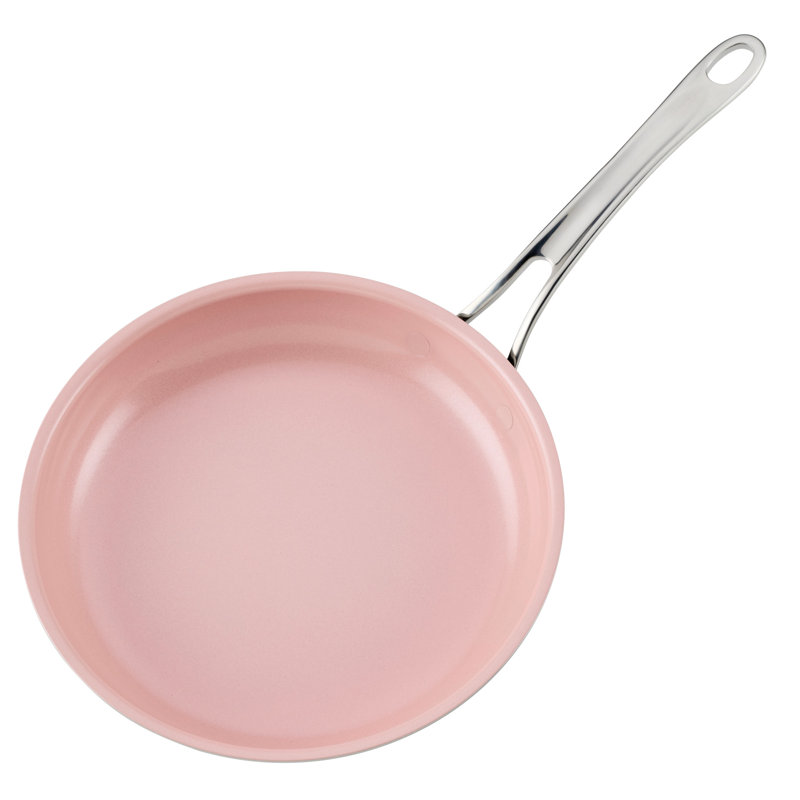 Vanderpump By Anolon Tri-Ply Clad Ceramic Nonstick Frying Pan, 10-Inch, Villa Rosa Pink