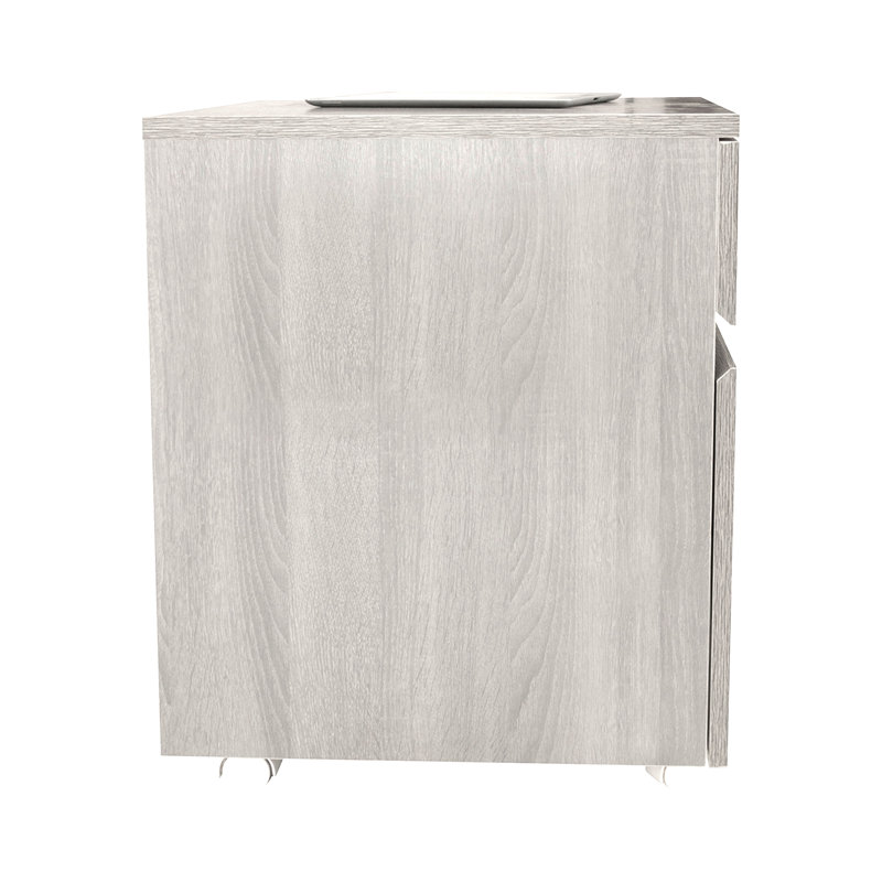 Mobili Rolling Two Drawer Vertical Filing Cabinet with Lock and Storage, Grey