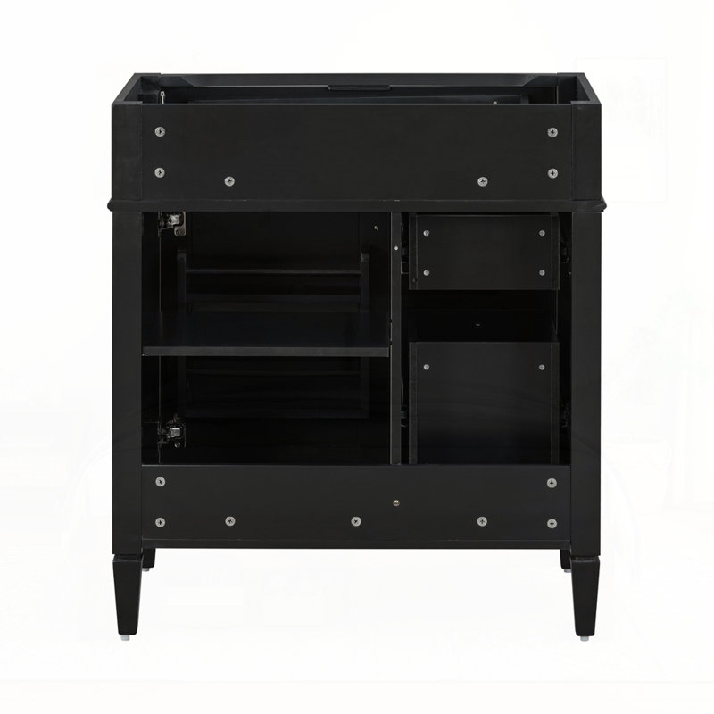 Meuble-lavabo de 30 po sans lavabo supérieur, Noir