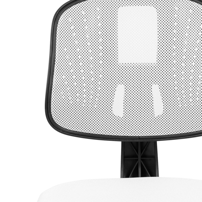 Meridian Mid-Back Swivel Mesh Task Office Chair with Pivot Back, No, White
