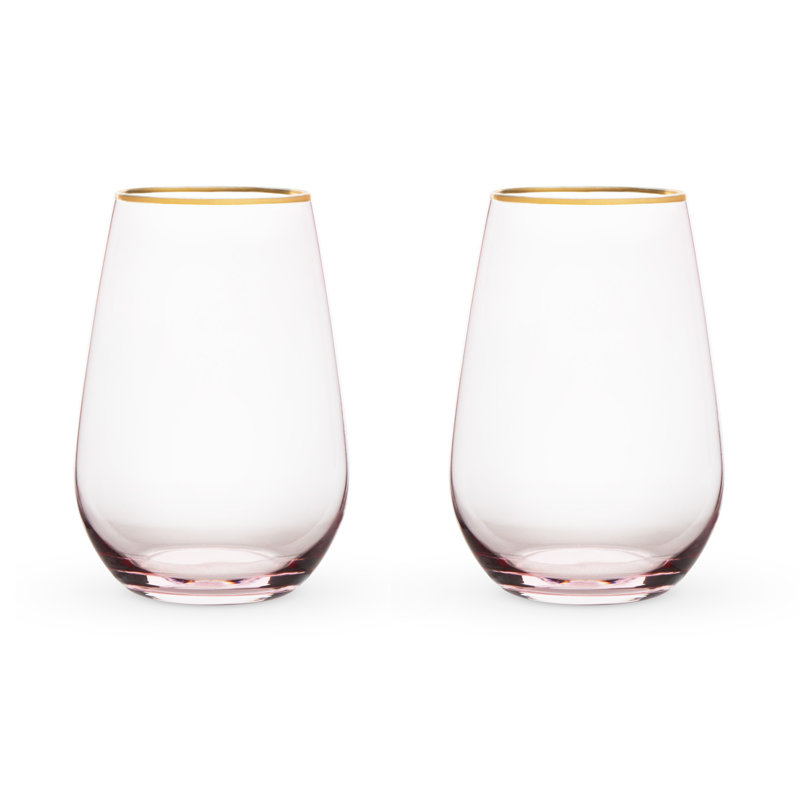 Verre à vin sans pied Rose Crystal