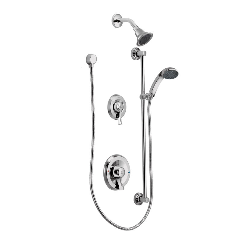 Garniture de douche et de douche à main à pression équilibrée M-Dura Posi-Temp Moen, valve requise, Chrome