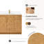 Carrasco 42" Single Bath Vanity in Oak Natural Brown with Silk White Quartz Stone Top-1100974024-1129051651
