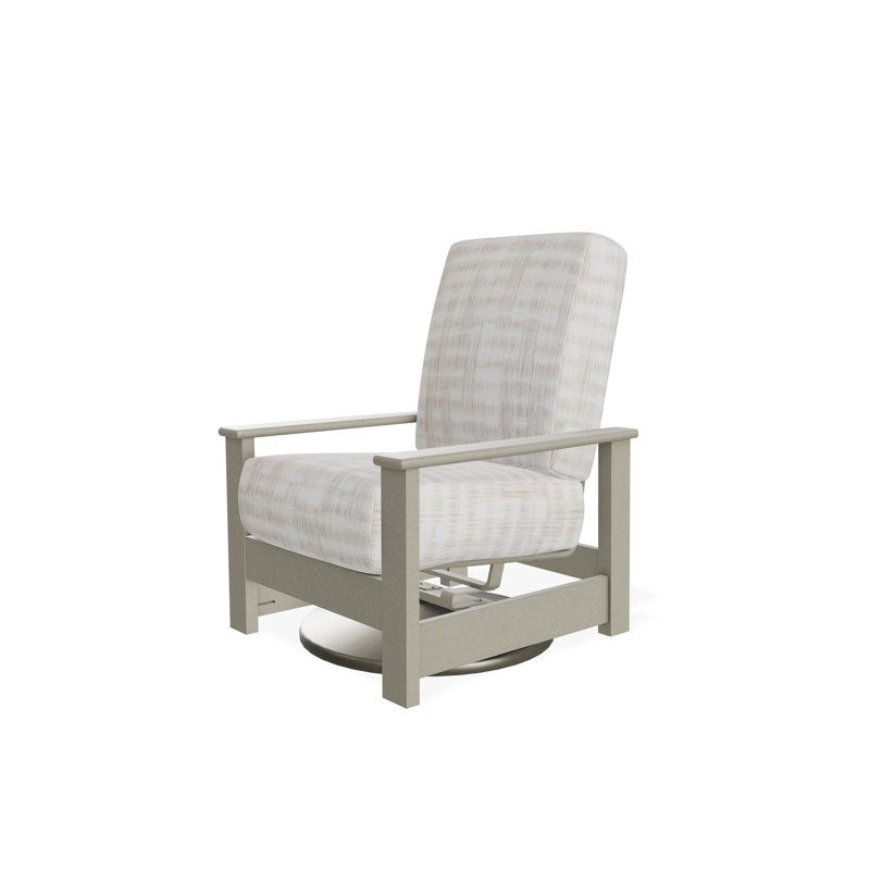 Leeward Polymer Outdoor Lounge Chair, Storm, Illusion Plaid Birch