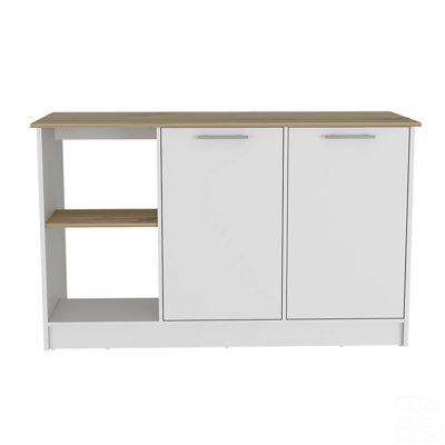 Kitchen Island, Four Open Shelves, Two Cabinets