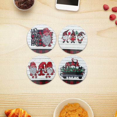 Gutowski Ceramic Round 4 Piece Trivet Set