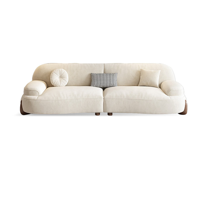 Creamy white Polyester Modular Sofa, 31.5" H x 94.49" W x 42.13" D, 3