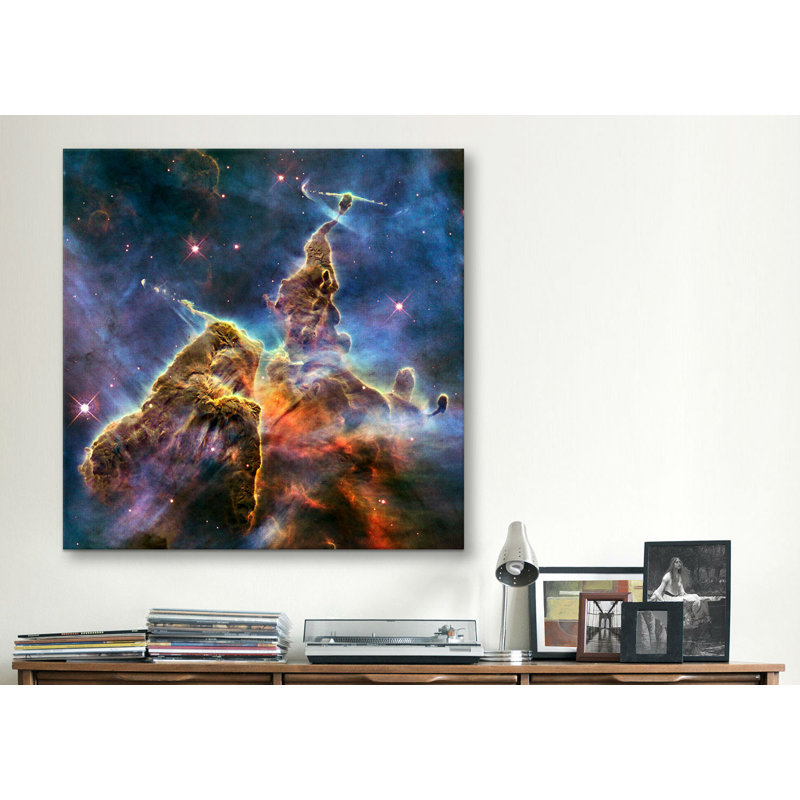 «Astronomie et espace», impression sur toile, H 26 po x l 26 po x P 1,5 po, Pas de tapis, Toile tendue