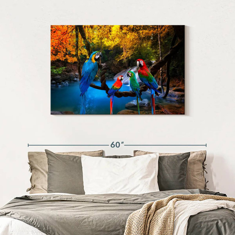 Brampt Safari Parrots, 30" H x 45" W